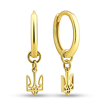 Золотые серьги Герб Украины (арт. 110034ж)