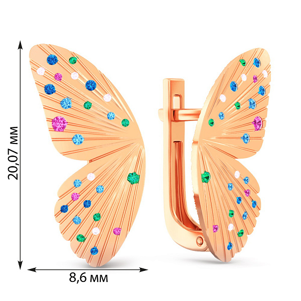 Золоті сережки з фіанітами (арт. 111373цв) – зображення 2