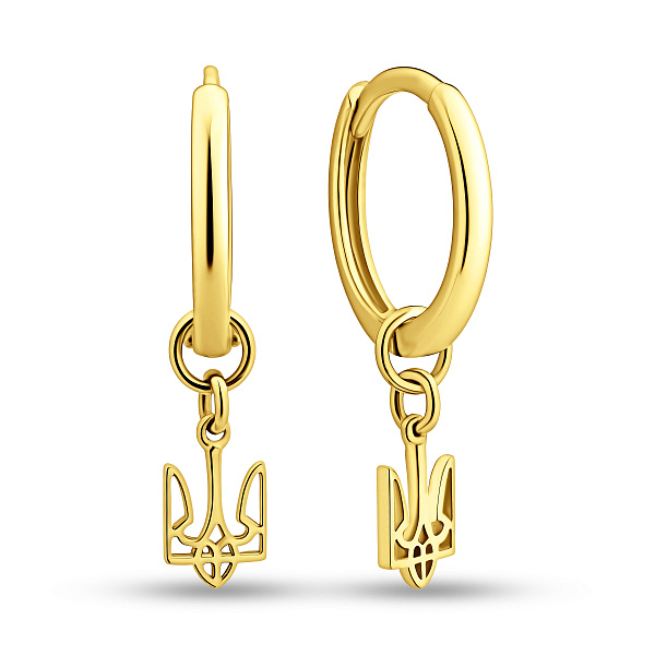 Золотые серьги Герб Украины (арт. 110034ж) – изображение 1