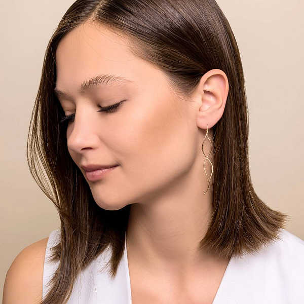 Золотые серьги-протяжки (арт. 1101014) – изображение 3