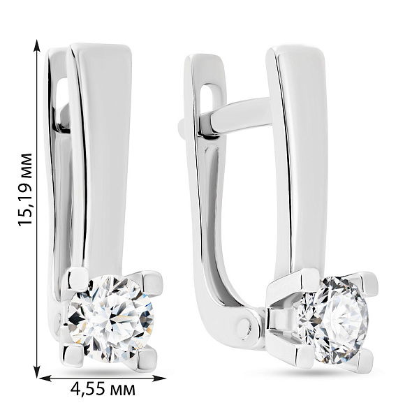 Серьги из белого золота с бриллиантами (арт. С011114050б) – изображение 3