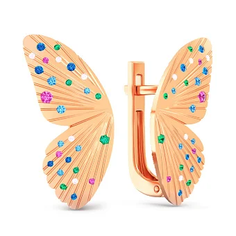 Золотые серьги с фианитами (арт. 111373цв)