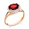 Золота каблучка з гранатом і фіанітами (арт. 140470Пк) – зображення 1