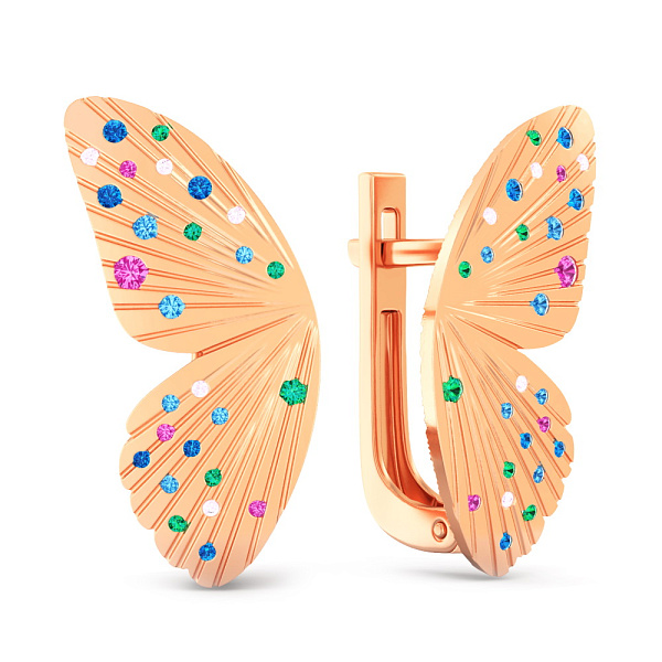 Золоті сережки з фіанітами (арт. 111373цв) – зображення 1