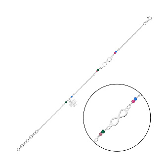 Браслет из белого золота Бесконечность с фианитами (арт. 326991бцв)