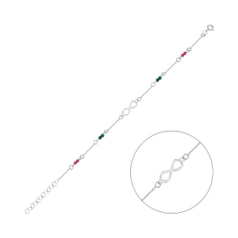 Браслет из белого золота Бесконечность с фианитами (арт. 326973бзмлн)