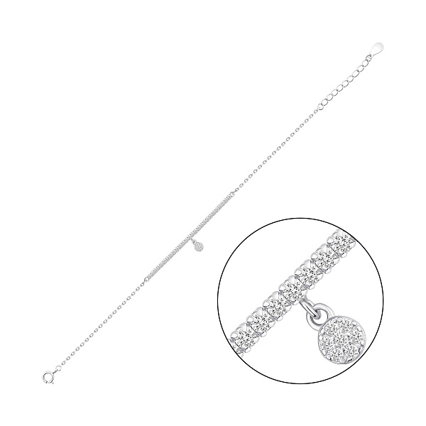 Серебряный браслет с дорожкой из фианитов (арт. 7509/5331) – изображение 1