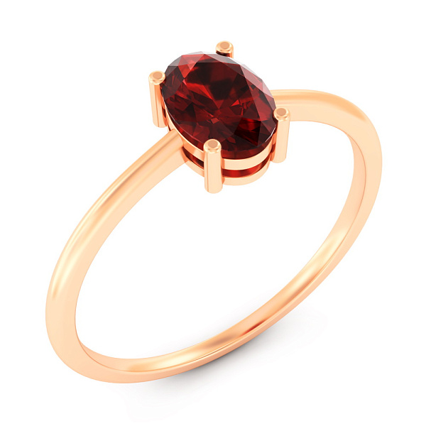 Золота каблучка з гранатом (арт. 141232Пк) – зображення 1