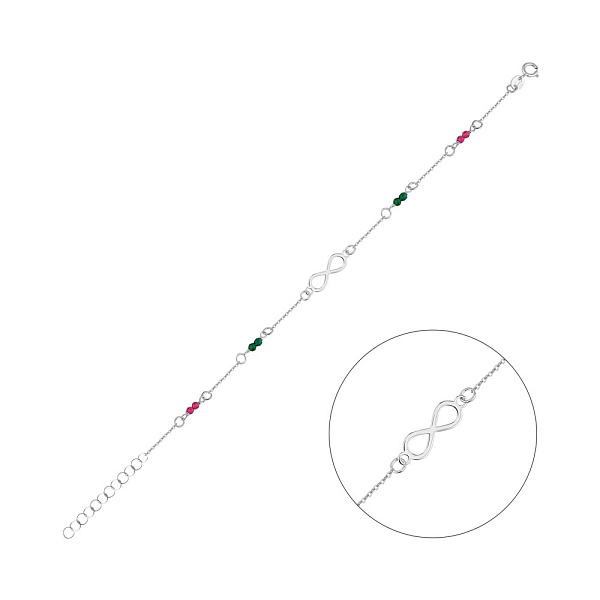 Браслет из белого золота Бесконечность с фианитами (арт. 326973бзмлн) – изображение 1