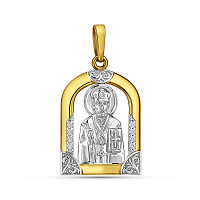 Золота ладанка іконка Миколай Чудотворець (арт. 440573ж)