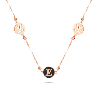 Колье из красного золота с черной эмалью (арт. 351506еч)