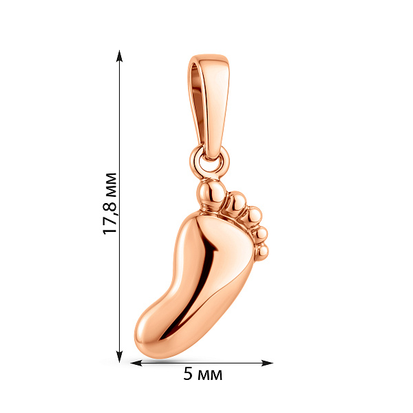 Золотая подвеска Ножка младенца (арт. 440360) – изображение 4