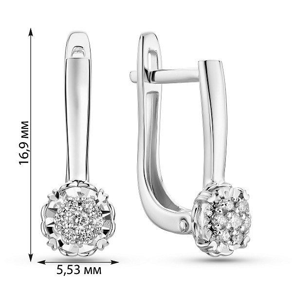 Серьги из белого золота с бриллиантами (арт. С011744010б) – изображение 2