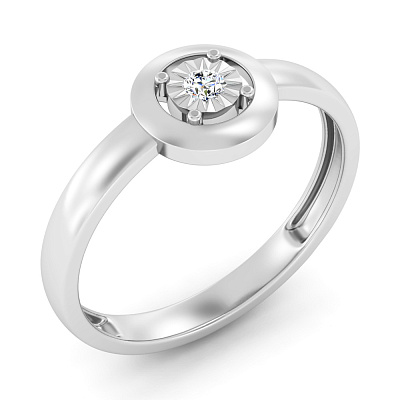 Золотое кольцо с бриллиантом (арт. К011726б)