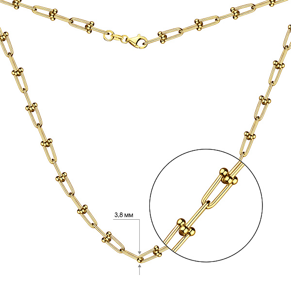 Серебряное колье Trendy Style с желтым родированием (арт. 7507/2008ж) – изображение 2