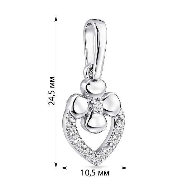 Серебряный кулон с фианитами (арт. 7503/39102р) – изображение 2