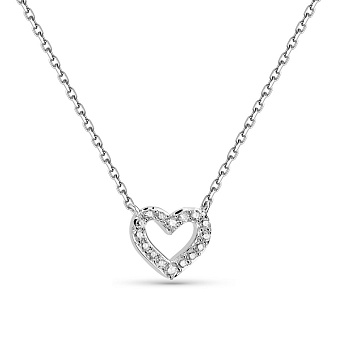 Колье из белого золота Сердце с бриллиантами (арт. Ц341291010б)