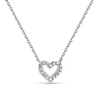 Кольє з білого золота Серце з діамантами (арт. Ц341291010б)