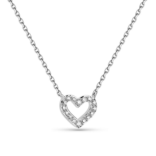 Кольє з білого золота Серце з діамантами (арт. Ц341291010б) – зображення 1
