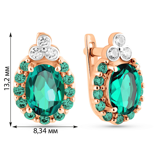 Серьги из золота с кварцем и фианитами (арт. 110856Пз) – изображение 2