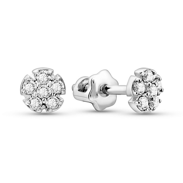 Сережки-пусети золоті з діамантами (арт. Т011676020б) – зображення 1