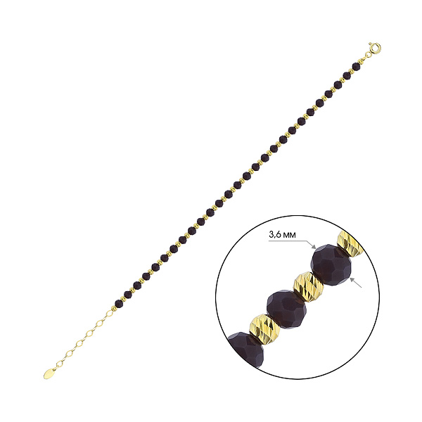 Браслет зі срібла з оніксом (арт. 7509/2100жоф) – зображення 2