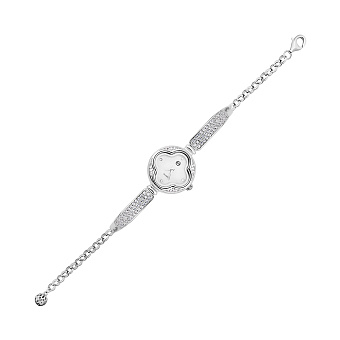 Серебряные часы с россыпью фианитов (арт. 7526/296)