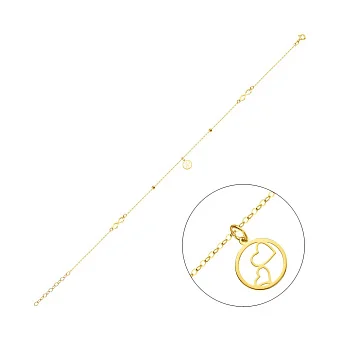 Браслет на ногу з жовтого золота (арт. 326953жн)