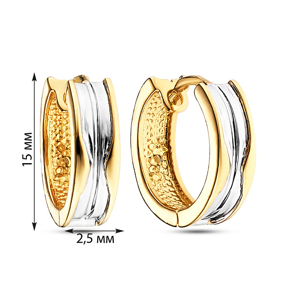 Золотые серьги-конго (арт. 103694/15бж) – изображение 2