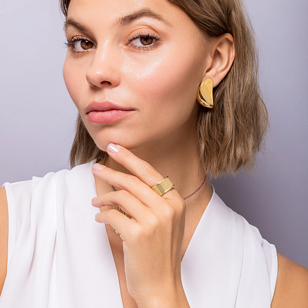 Широкое кольцо Francelli из желтого золота (арт. 140971ж) – изображение 4