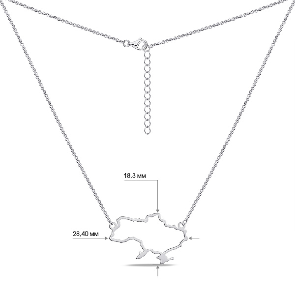 Серебряное колье "Украина" без камней (арт. 7507/1421Кол) – изображение 3