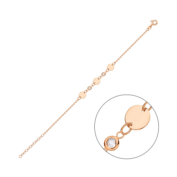 Золотий браслет Монети з фіанітами (арт. 326710) – зображення 1