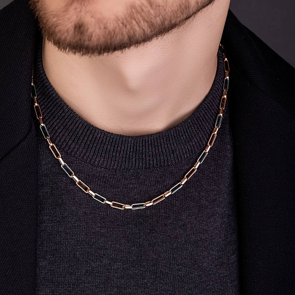 Ланцюжок з червоного і білого золота плетіння Якірне фантазійне (арт. 352455кб) – зображення 4