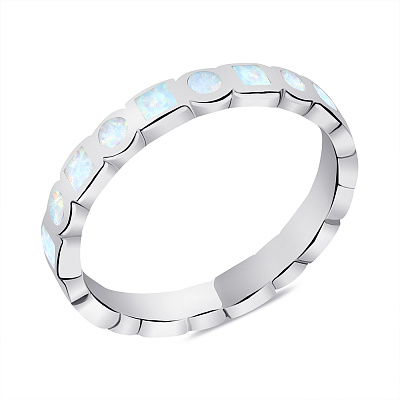 Серебряное кольцо с опалом (арт. 7501/4093Поб)