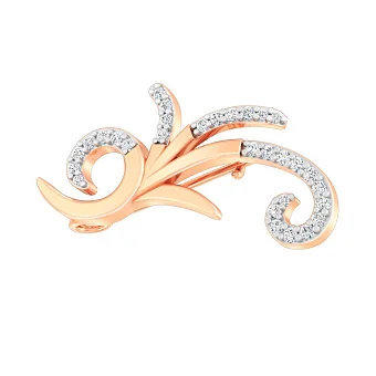 Брошка з червоного золота з фіанітами (арт. 360096)