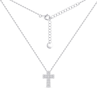 Серебряное колье Крестик с фианитами (арт. 7507/2360)