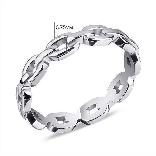 Кольцо из серебра "Цепь" без вставок  (арт. 7501/5509) – изображение 2
