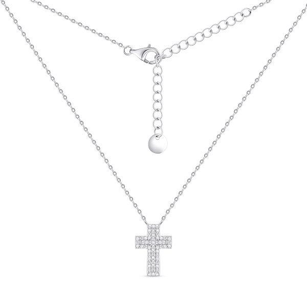 Серебряное колье Крестик с фианитами (арт. 7507/2360) – изображение 1