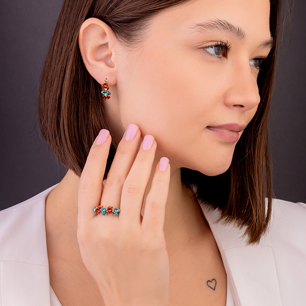 Золотые серьги-пусеты Francelli (арт. 1091267жкбрз) – изображение 5