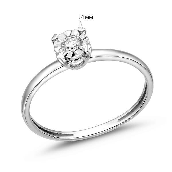 Золотое кольцо с бриллиантом (арт. К011673005б) – изображение 2