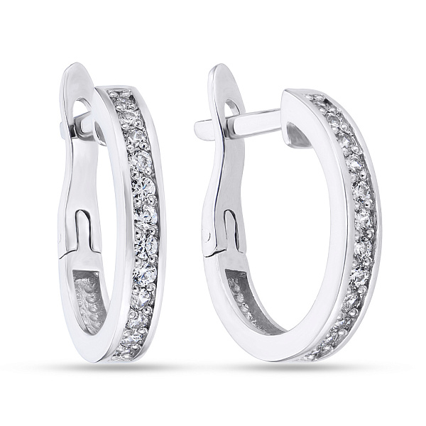 Серебряные серьги кольца с фианитами (арт. 7502/21003р) – изображение 1