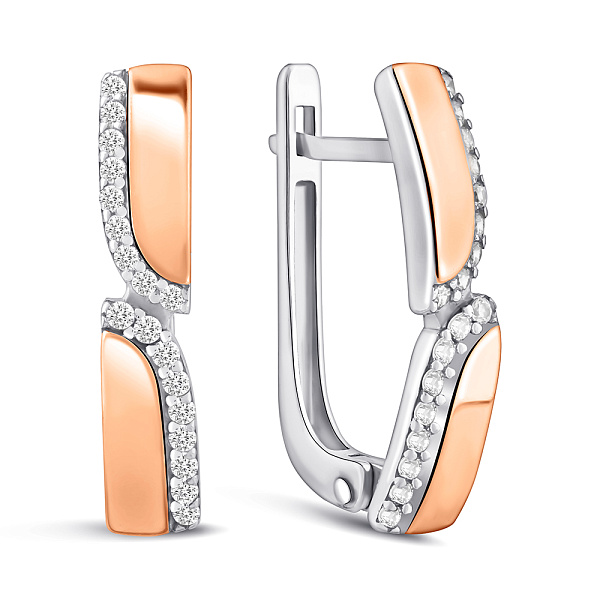 Серебряные серьги с фианитами (арт. 7202/1554С) – изображение 1