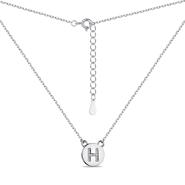 Серебряное колье Буква Н (арт. 7507/2164) – изображение 2