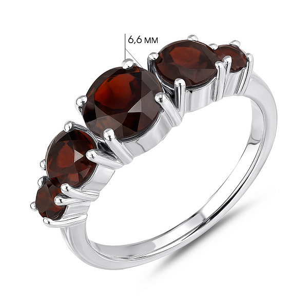 Срібна каблучка з гранатом (арт. 7501/1914793Г) – зображення 2