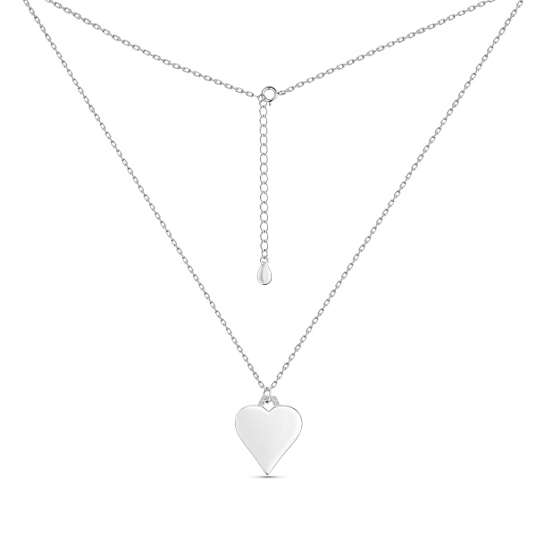 Серебряное колье Сердце с дорожкой из фианитов (арт. 7507/2492) – изображение 2