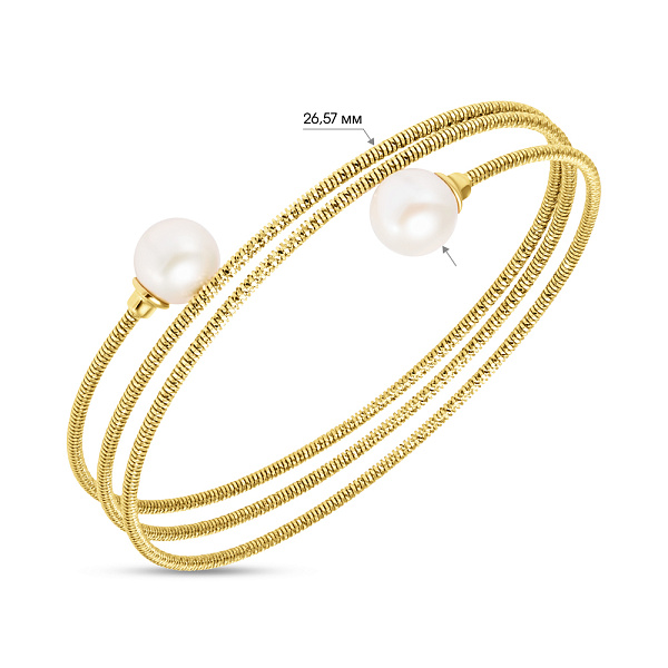Браслет манжет золотий з перлами (арт. 324891жпрлб) – зображення 3