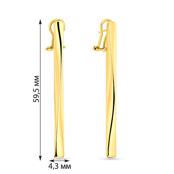 Сережки Francelli Паличка з жовтого золота (арт. 105341ж) – зображення 2