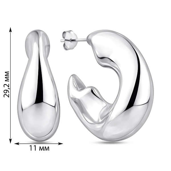 Серебряные серьги-пусеты (арт. 7518/7278) – изображение 2