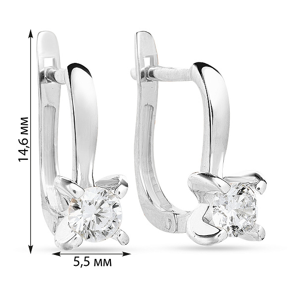 Серебряные серьги с фианитами  (арт. Х110403) – изображение 2