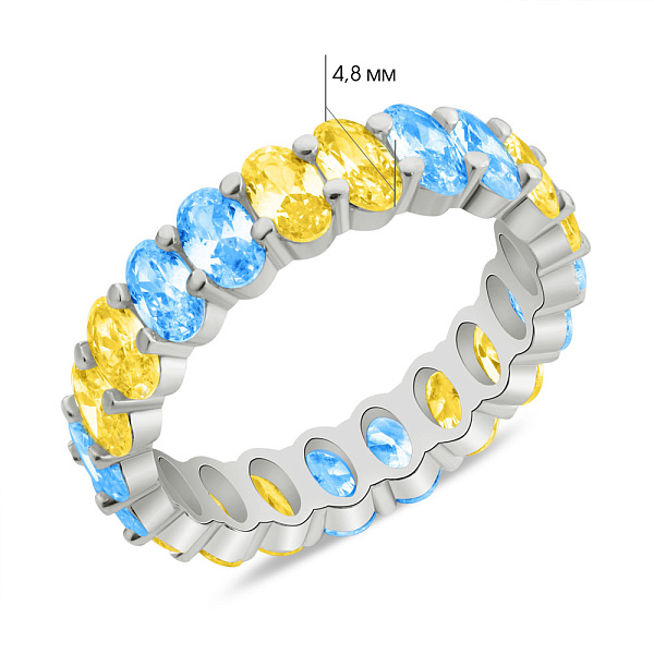 Срібна каблучка-доріжка з альпінітами  (арт. 7501/5840агж) – зображення 2